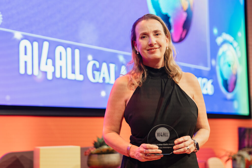 Prof. Marlies Schijven after accepting her AI4Her Health Award