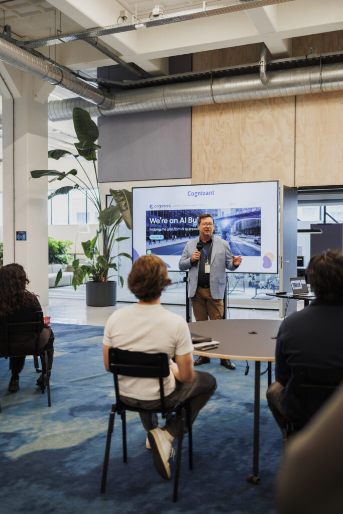 Speaker presenting to young people during an AI session at AI4ALL Youth Career Day 2026